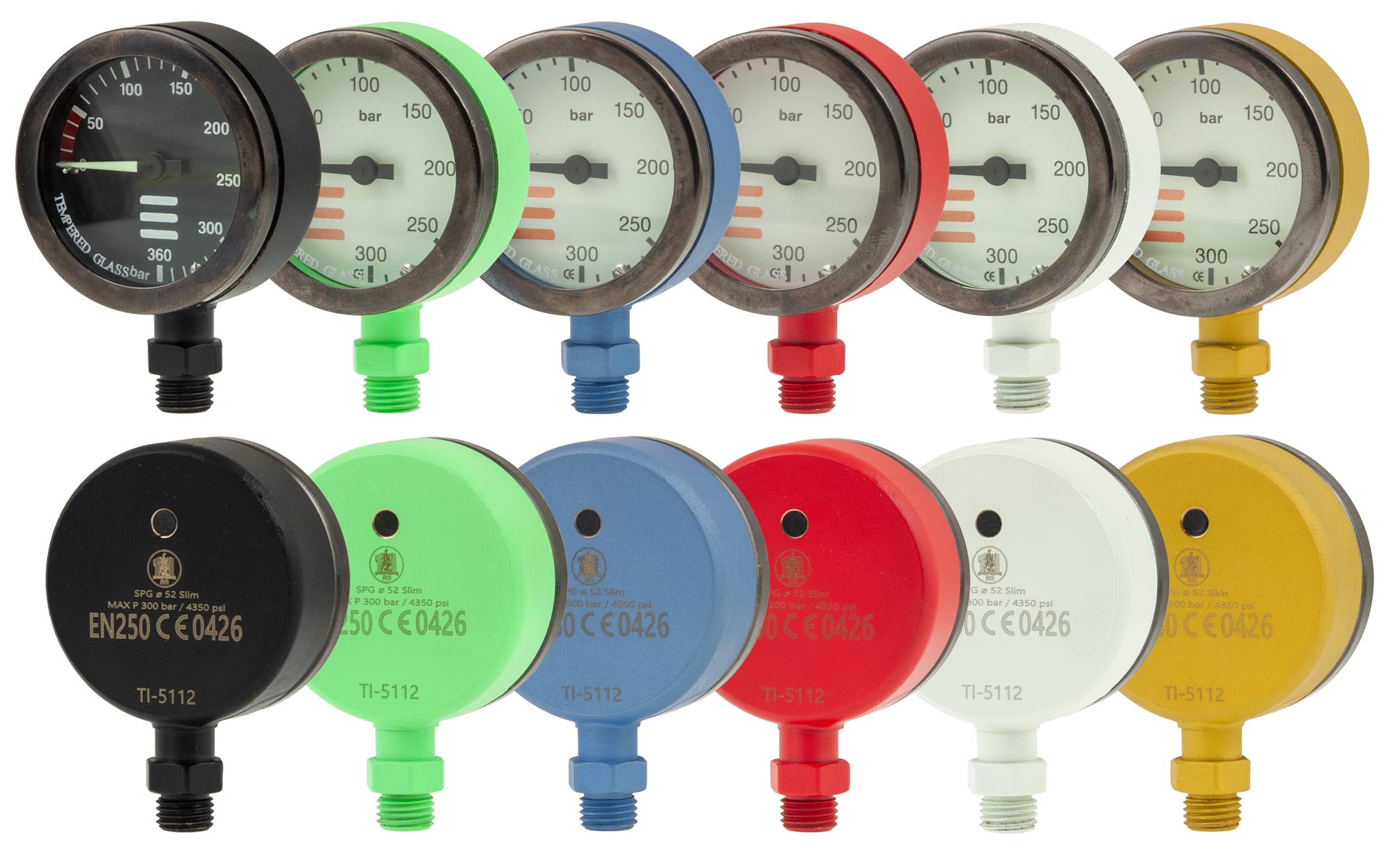 Tecline Manometer COLOR 52mm 300bar